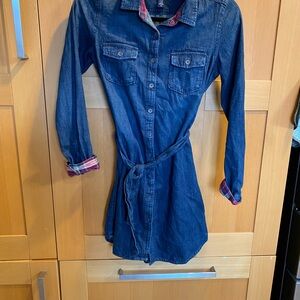 GAP Kids XXL Denim Shirt with Plaid Accents